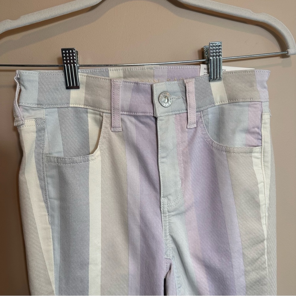 American Eagle Pastel Striped HighRise Jegging Crop Next Level Stretch Sz 00 24W - Picture 16 of 16